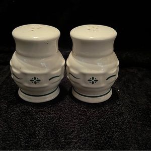 LONGABERGER SALT & PEPPER SHAKER SET WITH GREEN ACCENTS (retired)